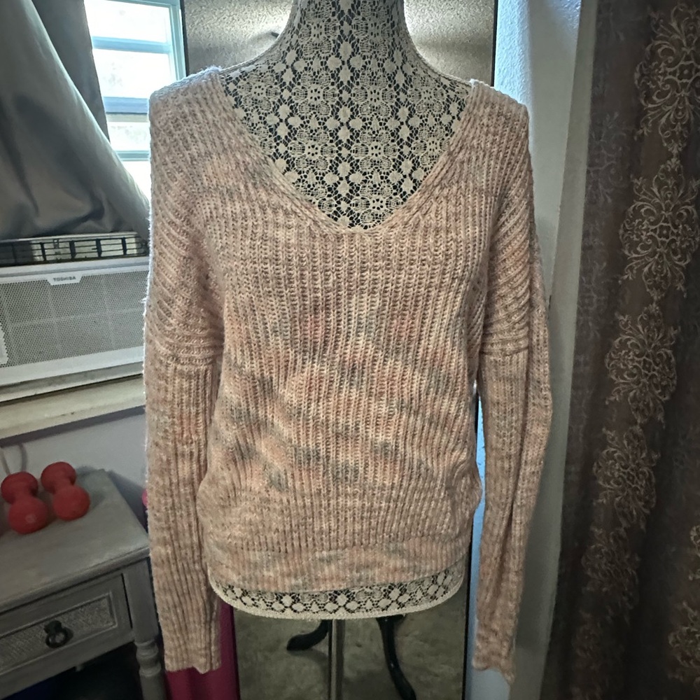 V-neck knit sweater